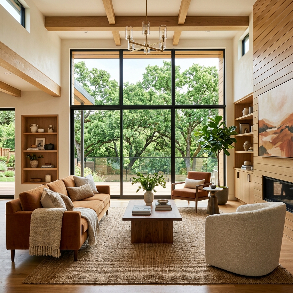 Styled luxury home living room in Austin
